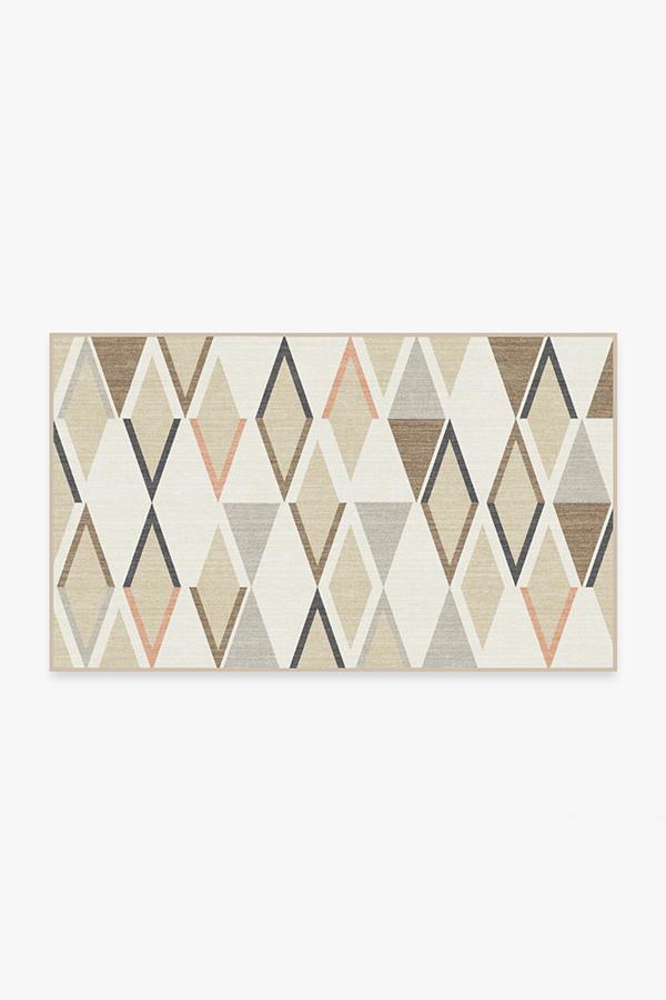 Pico Diamond Sandstone Rug 3'x5' | Stain-Resistant