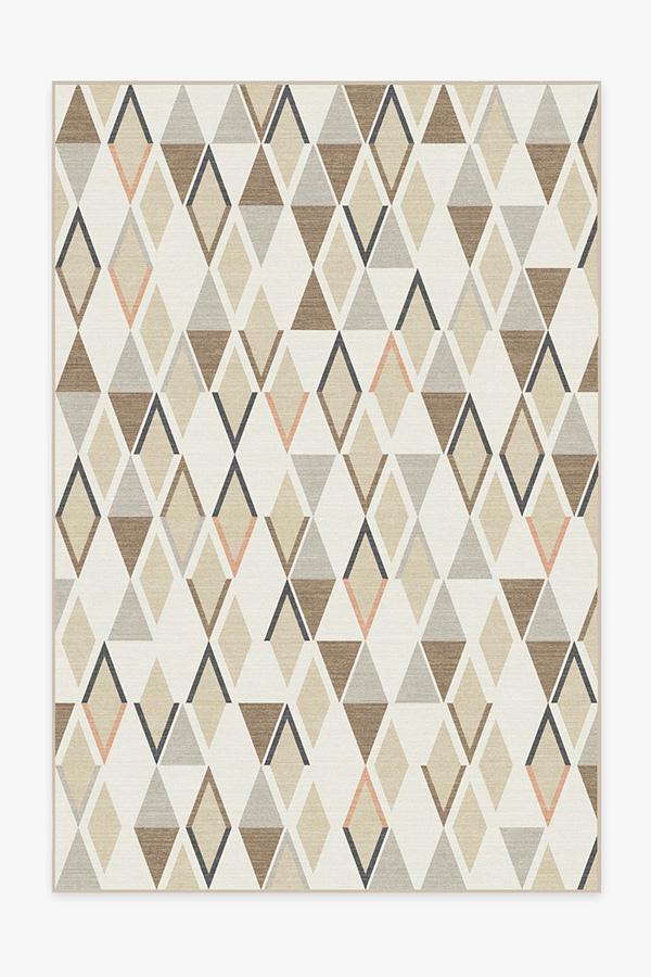 Pico Diamond Sandstone Rug 6'x9' | Stain-Resistant