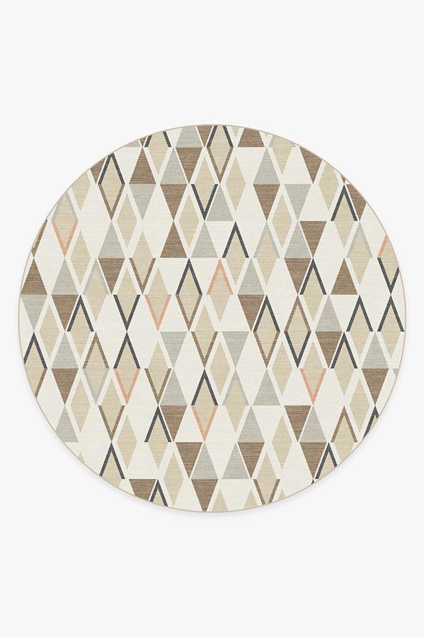 Pico Diamond Sandstone Rug 8' Round | Stain-Resistant
