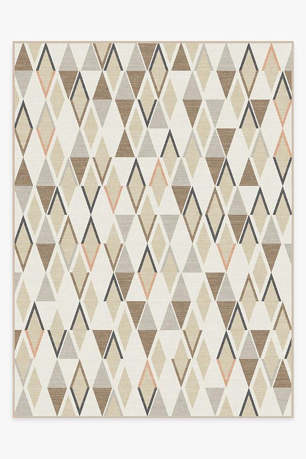 Pico Diamond Sandstone Rug 9'x12' | Stain-Resistant