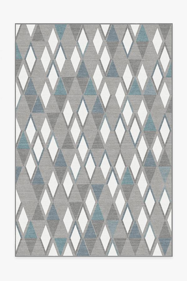 Pico Diamond Teal Rug 6'x9' | Stain-Resistant