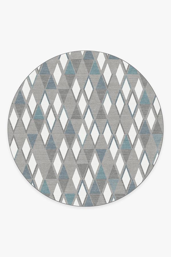 Pico Diamond Teal Rug 8' Round | Stain-Resistant