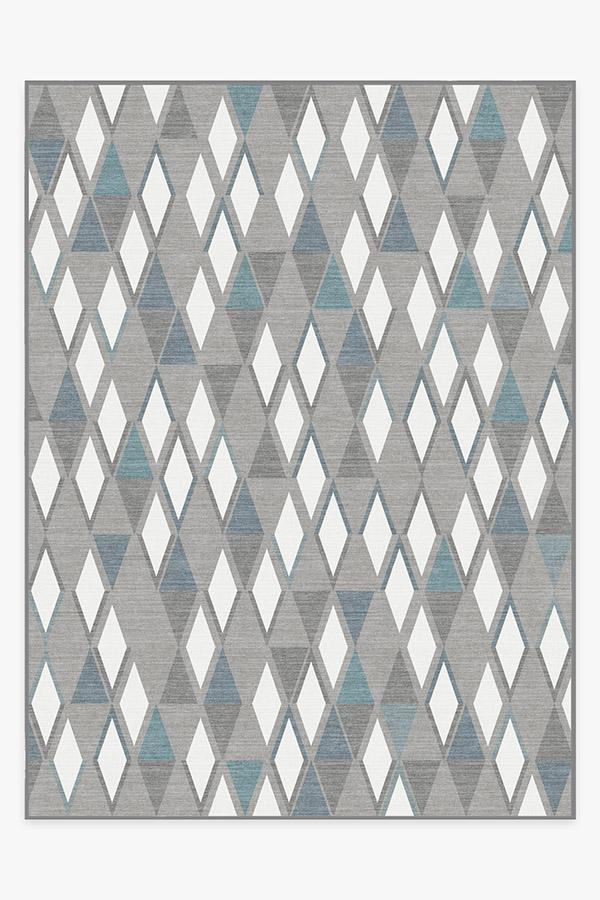 Pico Diamond Teal Rug 9'x12' | Stain-Resistant