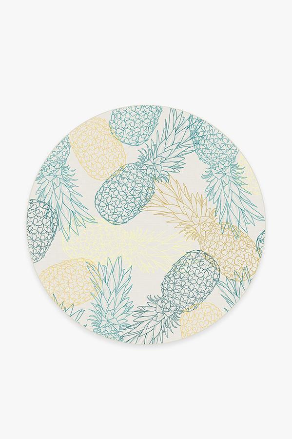 Pina Teal Rug 6' Round | Stain-Resistant
