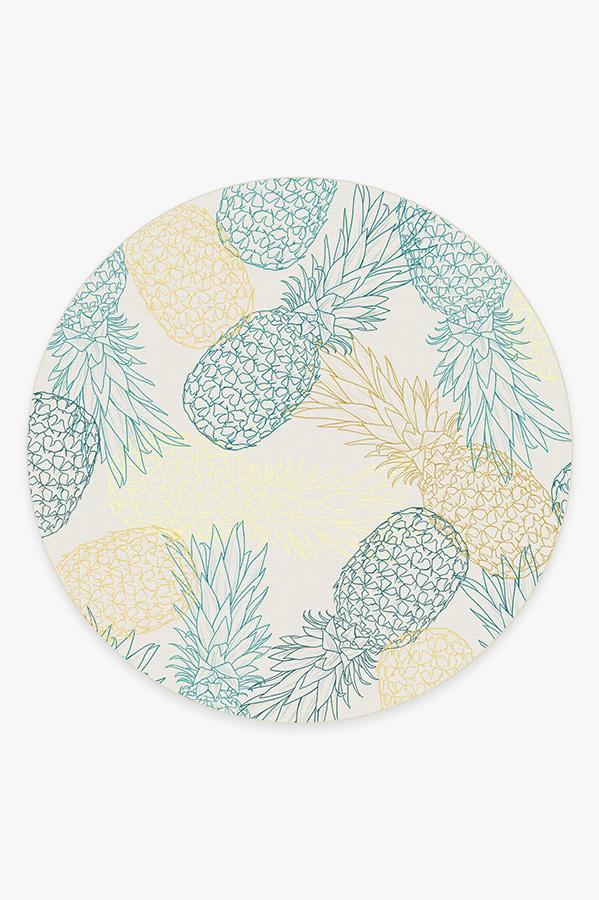 Pina Teal Rug 8' Round | Stain-Resistant