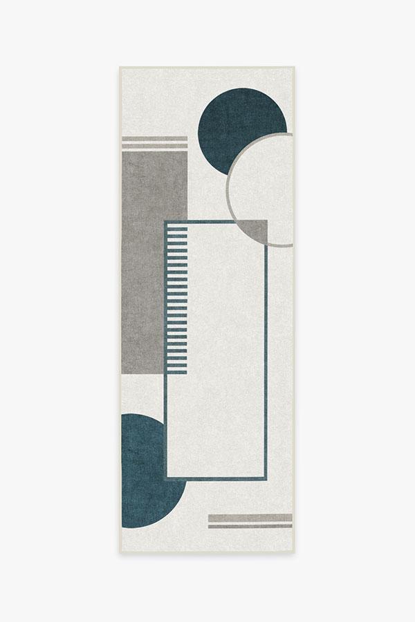 Plano Turquoise Rug 2.5'x10' | Stain-Resistant
