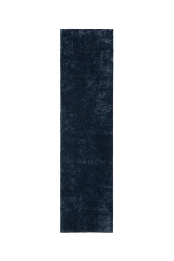 Midnight Ocean Blue Plush Rug 2.5'x10' | Stain-Resistant