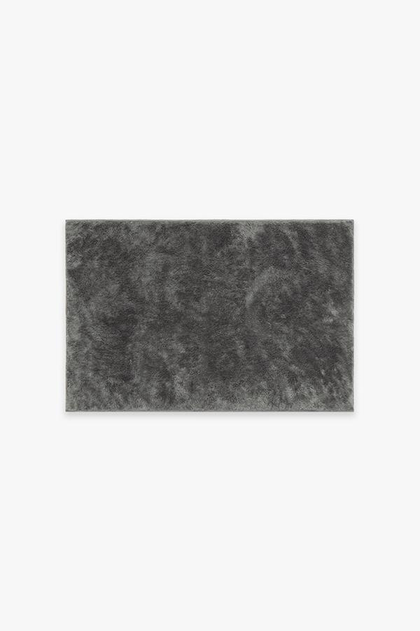 Stormy Grey Plush Rug 2'x3' | Stain-Resistant