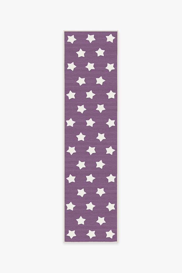 Polka Star Lavender Rug 2.5'x10' | Stain-Resistant
