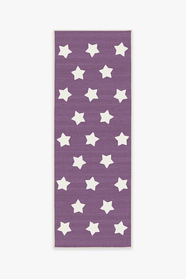 Polka Star Lavender Rug 2.5'x7' | Stain-Resistant