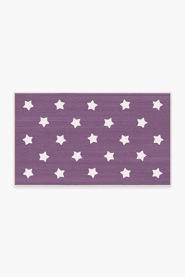 Polka Star Lavender Rug 3'x5' | Stain-Resistant