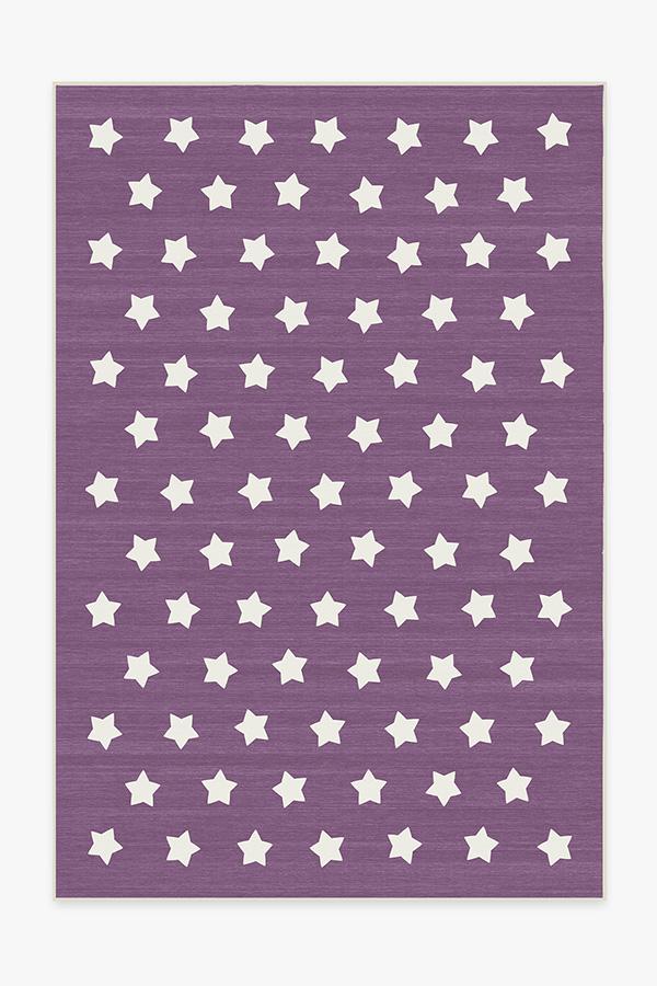 Polka Star Lavender Rug 6'x9' | Stain-Resistant
