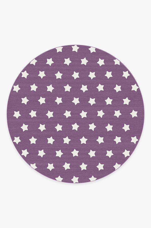 Polka Star Lavender Rug 8' Round | Stain-Resistant