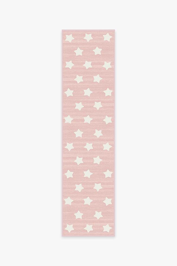 Polka Star Pink Rug 2.5'x10' | Stain-Resistant