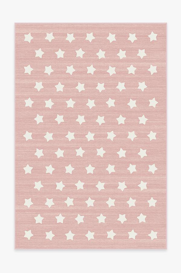 Polka Star Pink Rug 6'x9' | Stain-Resistant