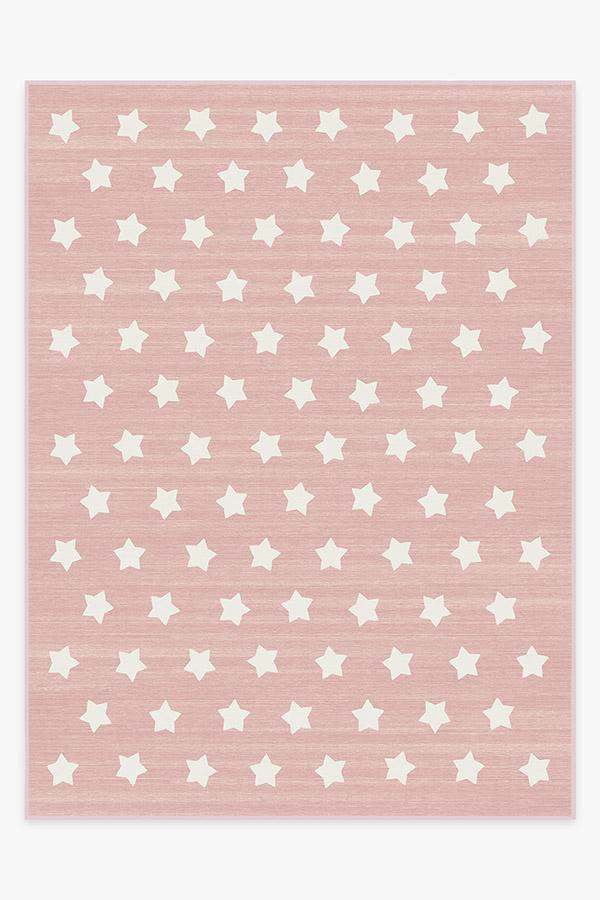 Polka Star Pink Rug 9'x12' | Stain-Resistant
