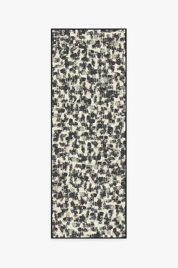 Ponto Black & White Rug 2.5'x7' | Stain-Resistant