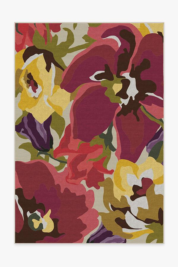 Poppy Floral Brights Rug 6'x9' | Stain-Resistant