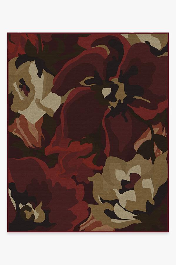 Poppy Floral Red Rug 8'x10' | Stain-Resistant