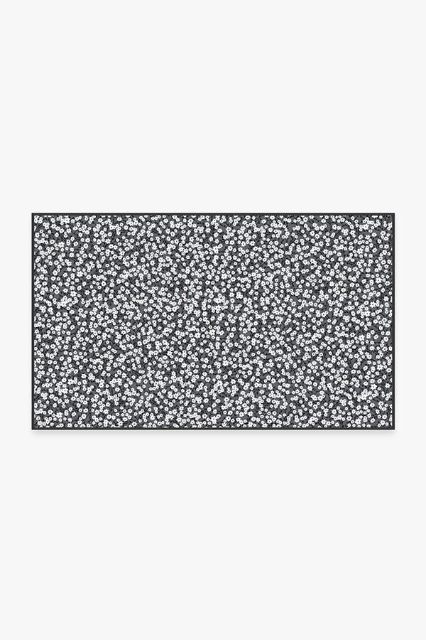 Posy Black & White Rug 3'x5' | Stain-Resistant