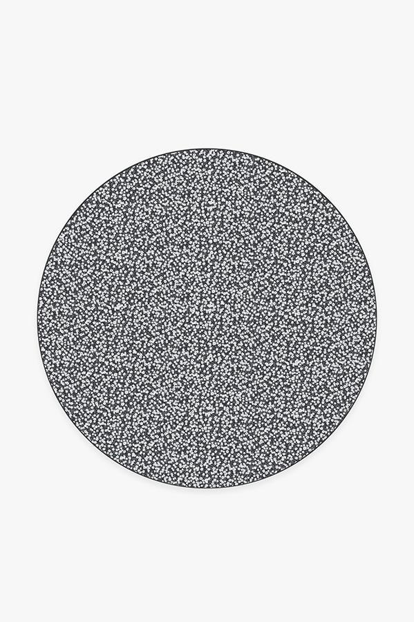 Posy Black & White Rug 6' Round | Stain-Resistant