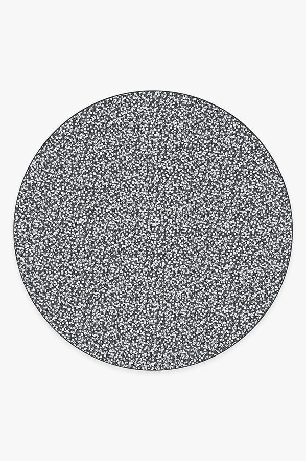 Posy Black & White Rug 8' Round | Stain-Resistant