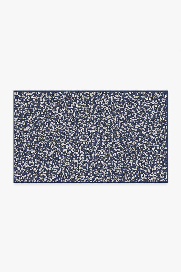 Posy Navy Rug 3'x5' | Stain-Resistant
