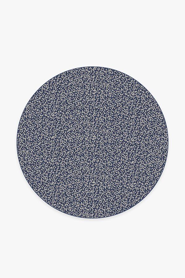 Posy Navy Rug 6' Round | Stain-Resistant