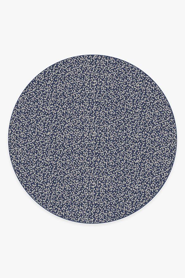 Posy Navy Rug 8' Round | Stain-Resistant