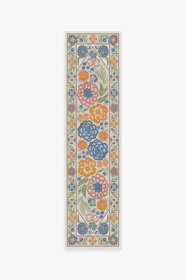 Prado Blue Bouquet Rug 2.5'x10' | Stain-Resistant