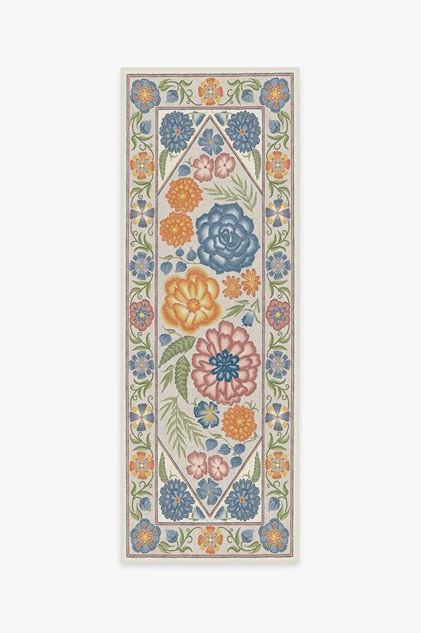 Prado Blue Bouquet Rug 2.5'x7' | Stain-Resistant