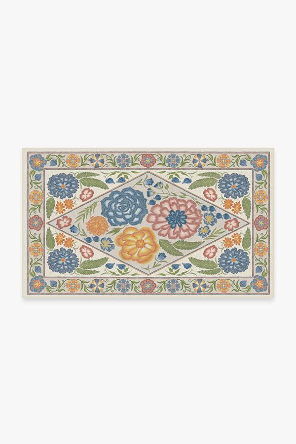Prado Blue Bouquet Rug 3'x5' | Stain-Resistant