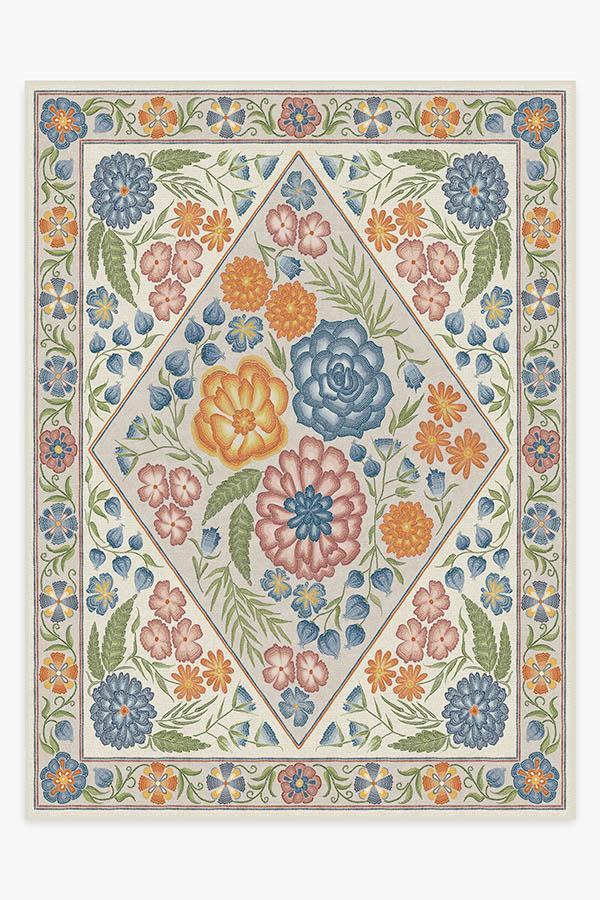 Prado Blue Bouquet Rug 9'x12' | Stain-Resistant