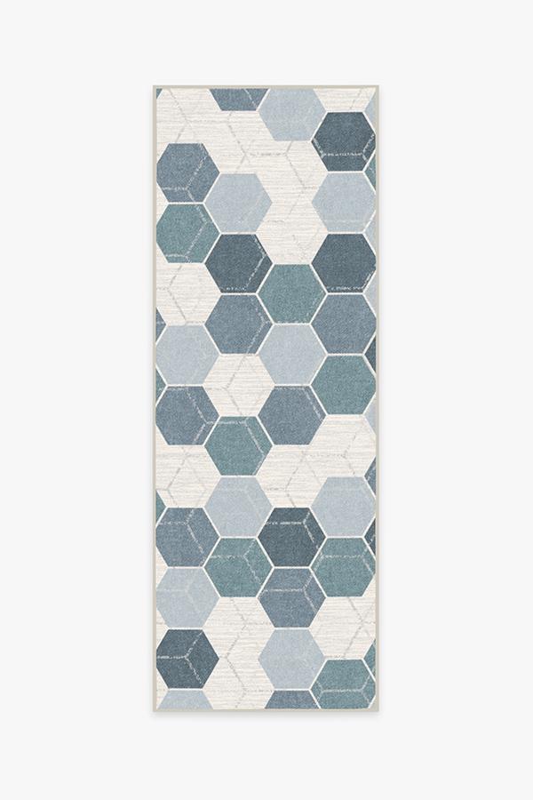 Prisma Slate Blue Rug 2.5'x10' | Stain-Resistant
