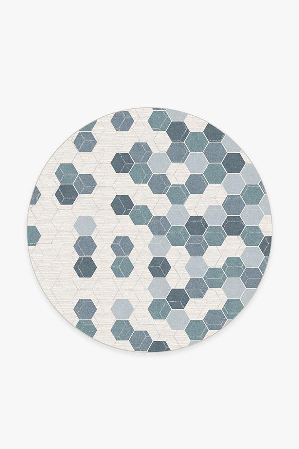 Prisma Slate Blue Rug 6' Round | Stain-Resistant