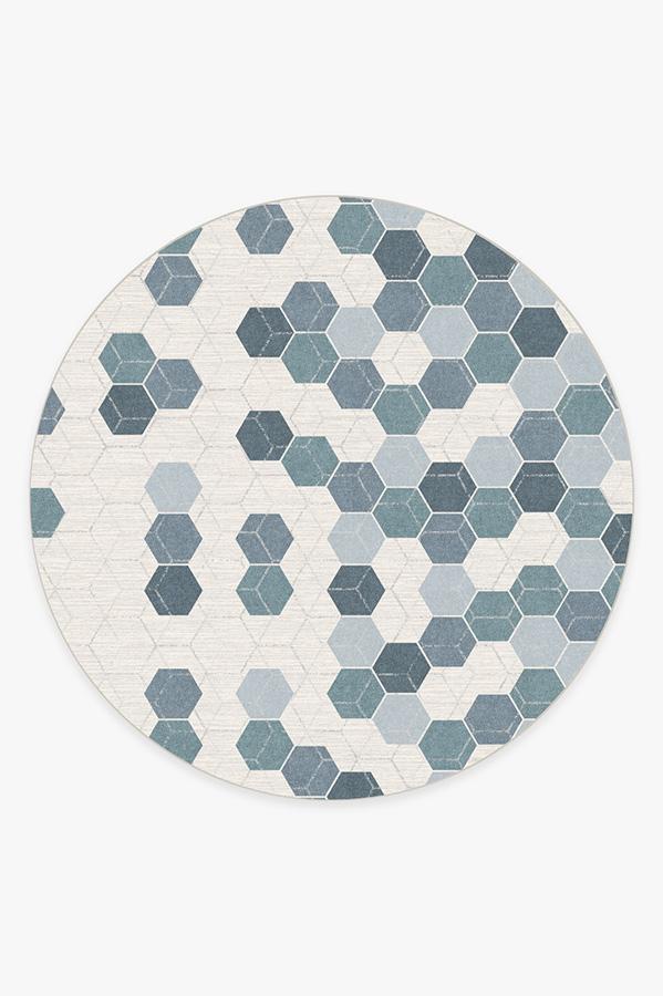 Prisma Slate Blue Rug 8' Round | Stain-Resistant