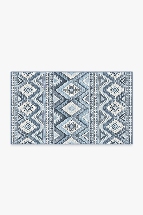 Pueblo Blue Rug 3'x5' | Stain-Resistant