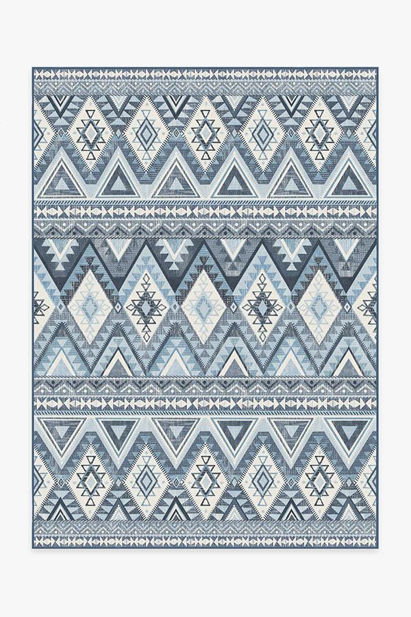 Pueblo Blue Rug 5'x7' | Stain-Resistant