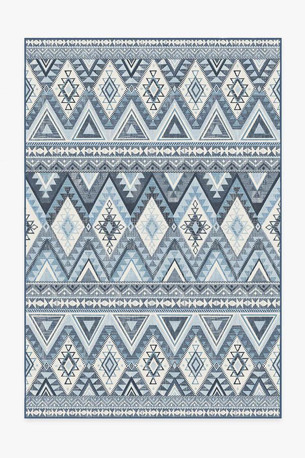 Pueblo Blue Rug 6'x9' | Stain-Resistant