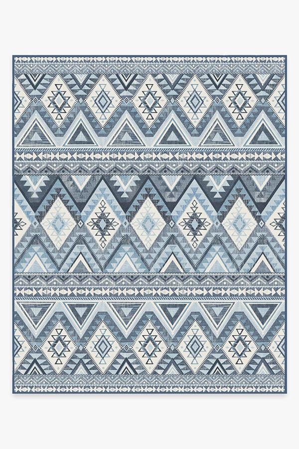 Pueblo Blue Rug 8'x10' | Stain-Resistant