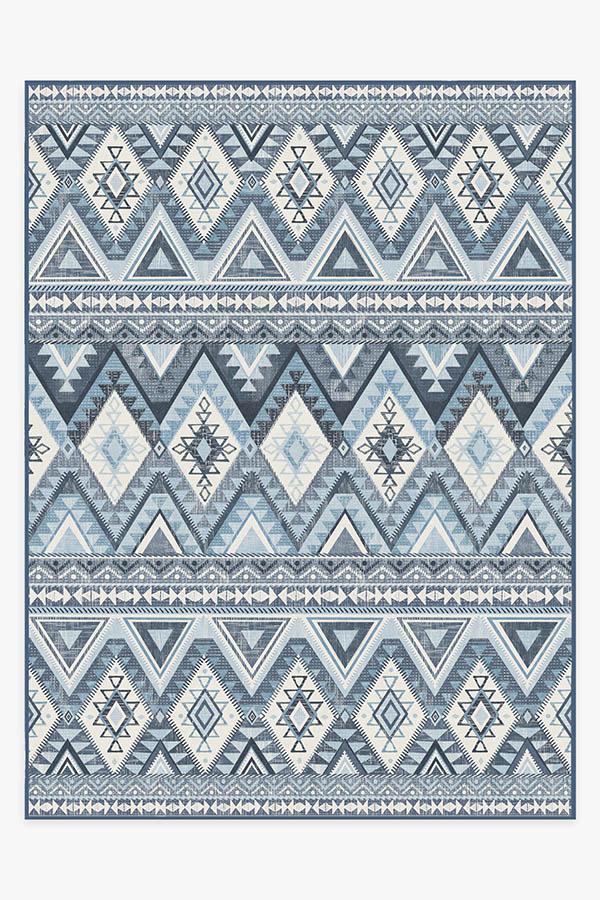Pueblo Blue Rug 9'x12' | Stain-Resistant