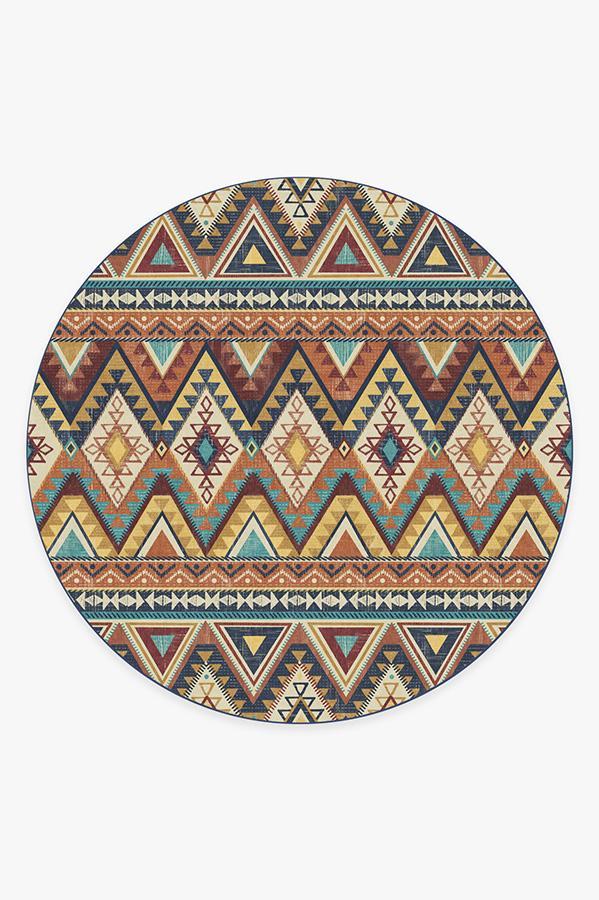 Pueblo Multicolor Rug 8' Round | Stain-Resistant
