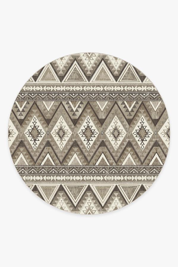 Pueblo Natural Rug 8' Round | Stain-Resistant