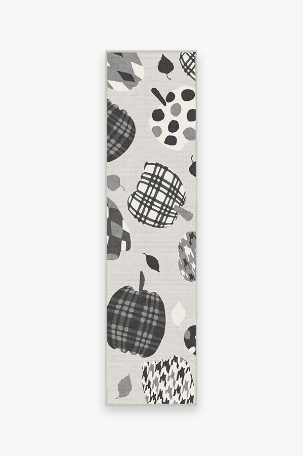 Pumpkin Black & White Rug 2.5'x10' | Stain-Resistant