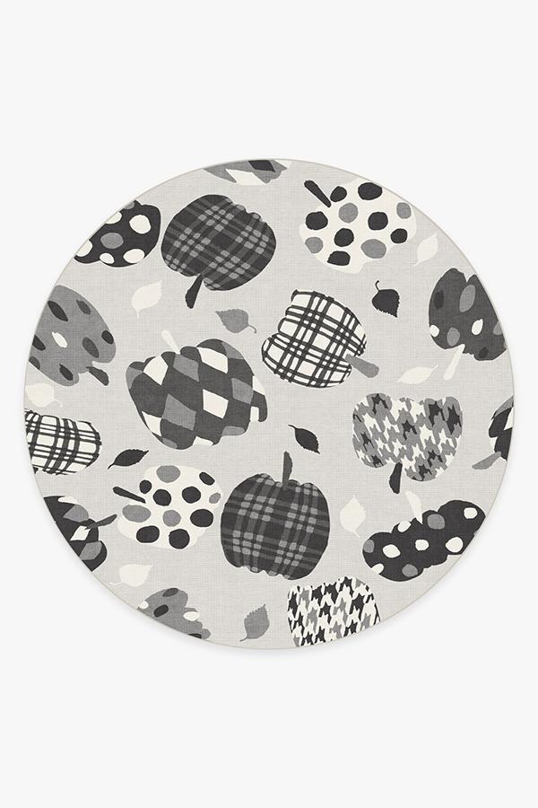 Pumpkin Black & White Rug 8' Round | Stain-Resistant