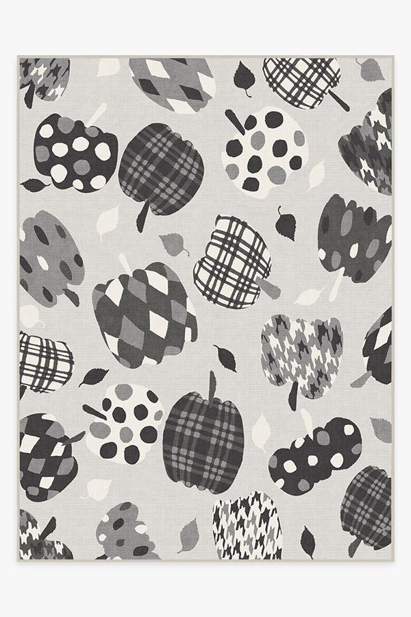 Pumpkin Black & White Rug 9'x12' | Stain-Resistant