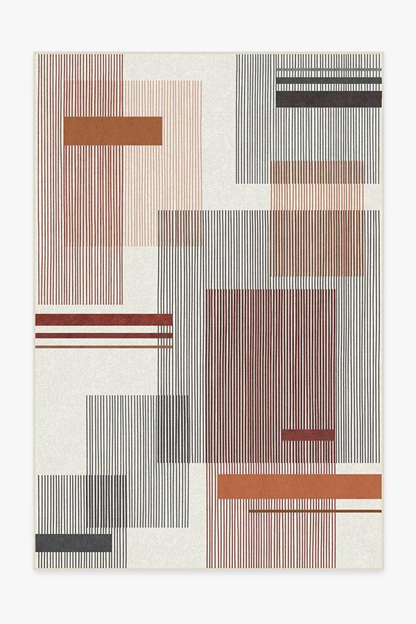 Quadra Orange Rug 6'x9' | Stain-Resistant