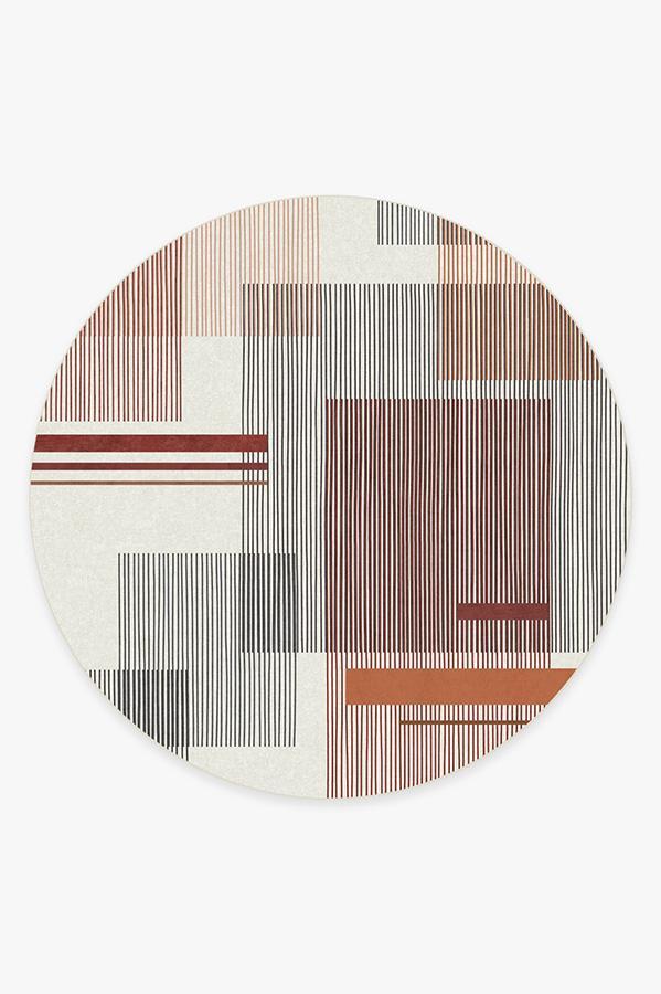 Quadra Orange Rug 8' Round | Stain-Resistant