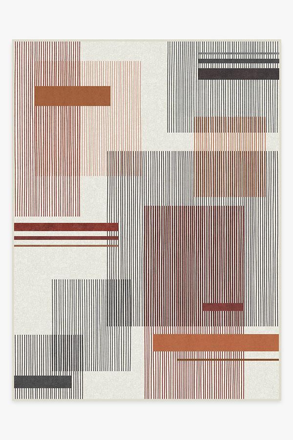 Quadra Orange Rug 9'x12' | Stain-Resistant
