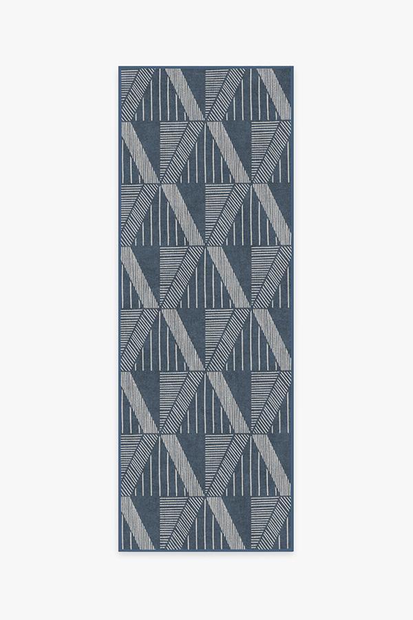 Ragazzo Blue Rug 2.5'x10' | Stain-Resistant